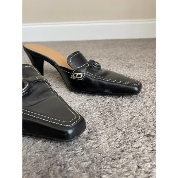 Black square toe mules with low heel - Picture 10 of 10